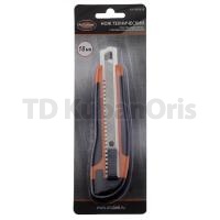 Нож с прорезиненной ручкой 18мм.