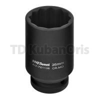 Головка ударная двенадцатигранная удлиненная 1/2", 36мм.