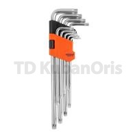 Набор ключей Г-образных TORX экстрадлинных T10-T50 AV Steel 9 предметов AV-369109