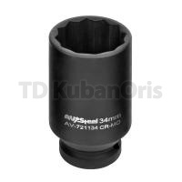 Головка ударная двенадцатигранная удлиненная 1/2", 34мм.