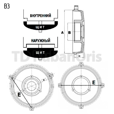 Щит подшипниковый Y2-80-B3 Вз-4-125/47/138