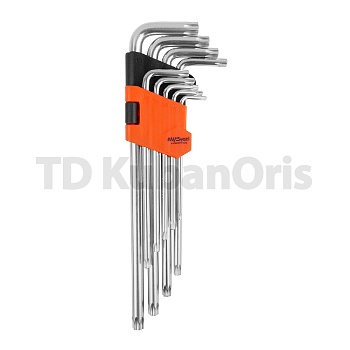 Набор ключей Г-образных TORX экстрадлинных T10-T50 AV Steel 9 предметов AV-369109