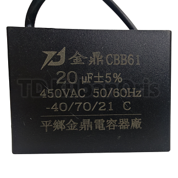 Конденсатор CBB61 20µF, 450VAC (квадрат)