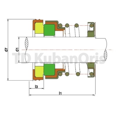 Уплотнитель насоса торцевой 108-38 (56) SIC/SIC/FKM