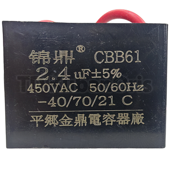 Конденсатор CBB61 2,4µF, 450VAC (квадрат)