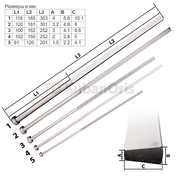 Выколотки пазовые профильные (5шт.)