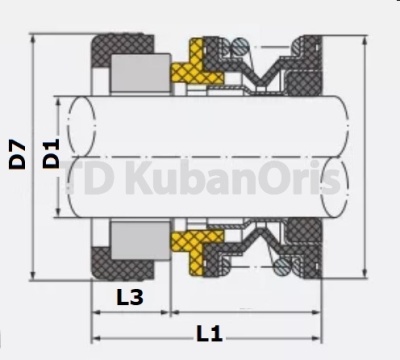 Уплотнитель насоса торцевой XJ-19/35 SIC/SIC/FKM