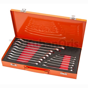 Набор ключей комбинированных 6-24 мм AV Steel 16 предметов в металлическом кейсе AV-011316