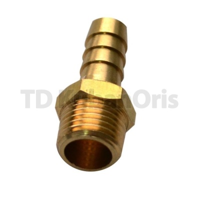 Штуцер "елочка" под шланг 9 мм - наружная резьба 1/4G", латунь