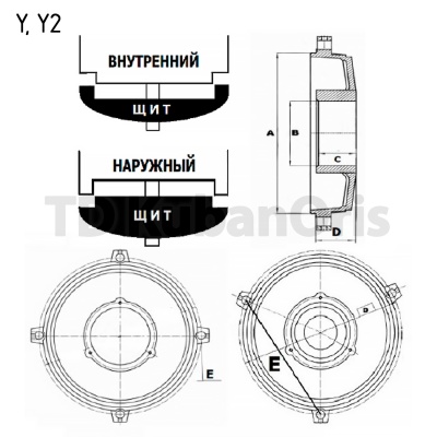 Щит подшипниковый чугун Y2-200-4p Нз-4-335/130/368