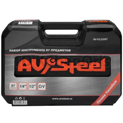 Набор инструмента AV Steel 97 предметов 1/4",1/2", профессиональный AV-011097