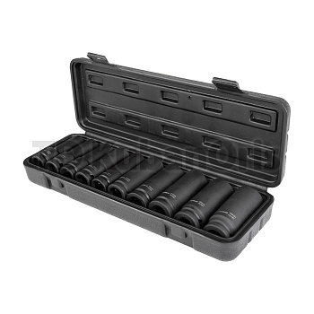 Набор ударных удлиненных головок 10-24 мм, 1/2", 10 шт. AV Steel AV-721410