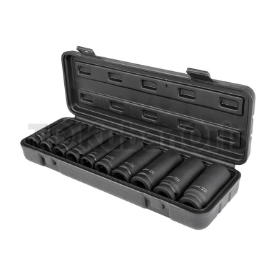 Набор ударных удлиненных головок 10-24 мм, 1/2", 10 шт. AV Steel AV-721410