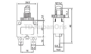 Кнопка (термо-реле) 20А