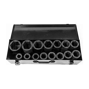 Набор головок ударных глубоких (15 предметов, 1"DR, 22-60 мм) Rossvik ST240