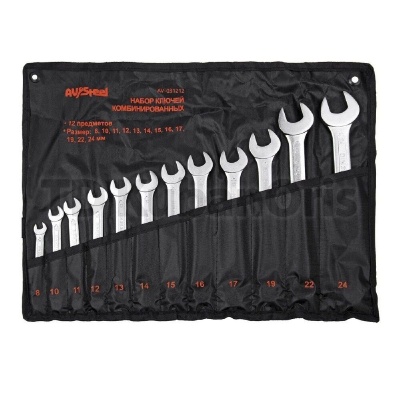Набор ключей комбинированных 8-24мм "AV Steel" 12 предм. в сумке AV-031212