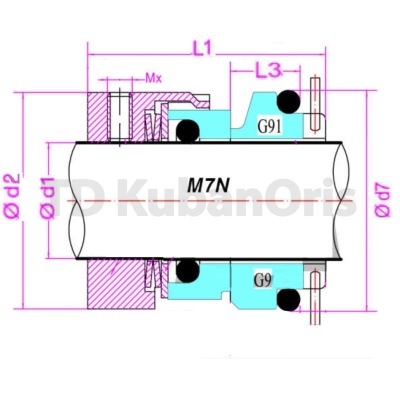 Уплотнитель насоса торцевой M7N-40 (58) SIC/SIC/FKM