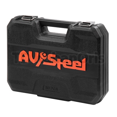 Набор инструментов AV Steel 110 предметов, 1/4", 1/2", профессиональный AV-011110