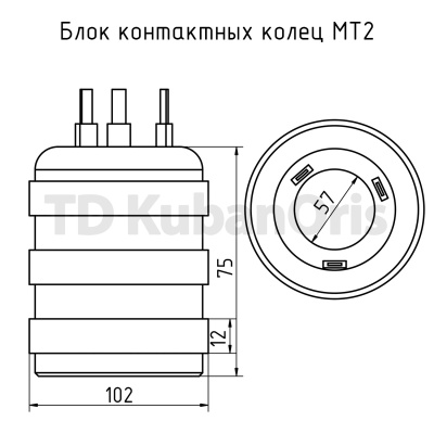 Блок контактных колец МТ2 103х57х75