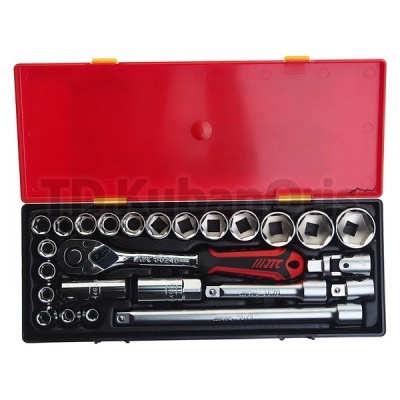 Набор инструментов в ложементе 25пр (головки: 6гр. 8-32мм, свечные 16,21мм)...