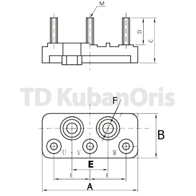 Колодка клеммная  T-3 56-80 М4