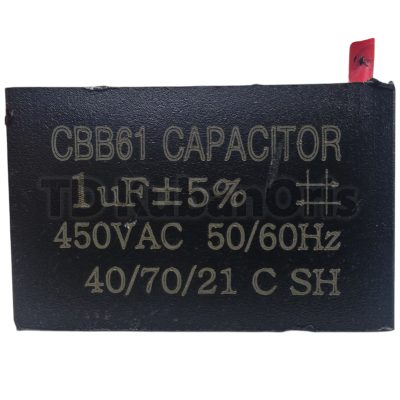 Конденсатор CBB61 1µF, 450VAC (квадрат)