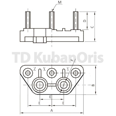 Колодка клеммная YZR 3-160 М6