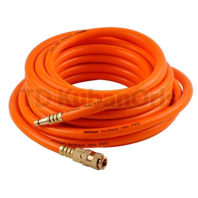 Шланг пневматический PVC 8,0х14,0мм с быстросъемными фитингами 10м.